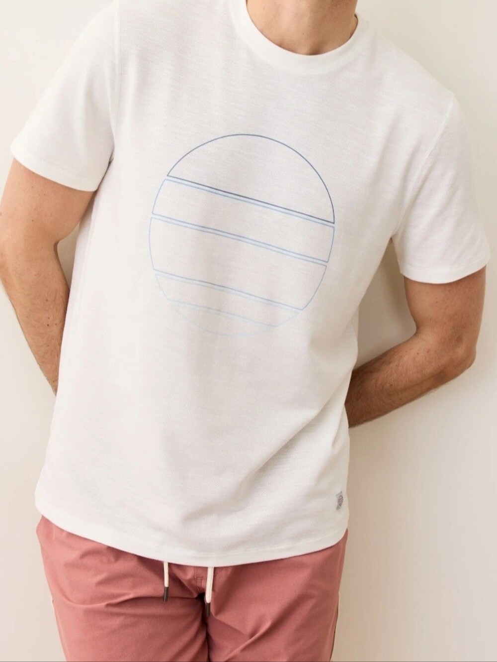 Marine Layer Air Crew Graphic Tee White Lightweight Minimalist Coastal M/L